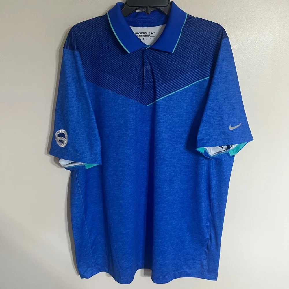 Nike Golf‎ Tour Performance Dri-FIT Polo Shirt Blue Stonewater Country Club XL